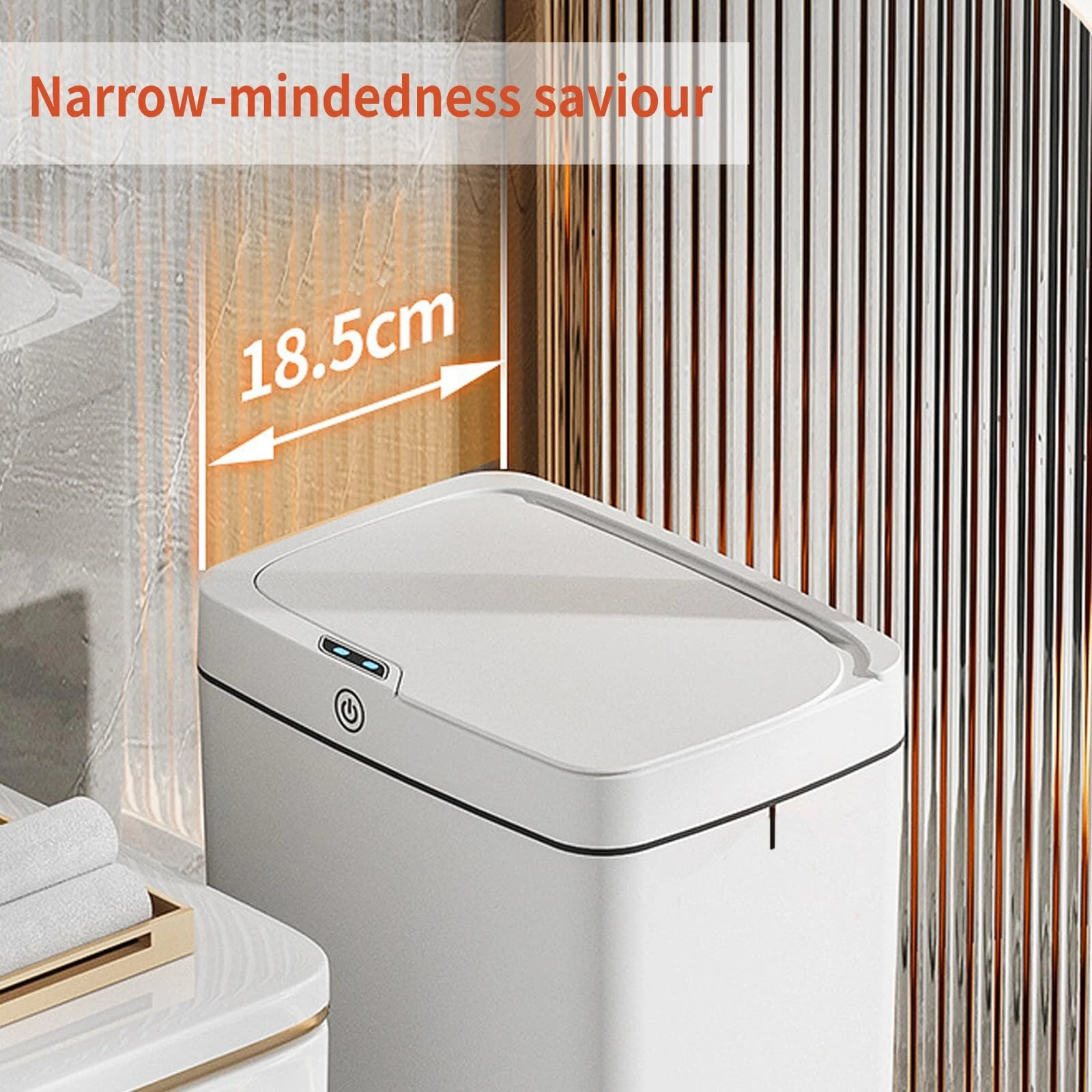 (image for) 15L Automatic Trash Can with Smart Sensor Easy Fast Packing Non-contact Trash Can with Lid Waterproof Sensor Trash Can for Kitchen Bathroom Office