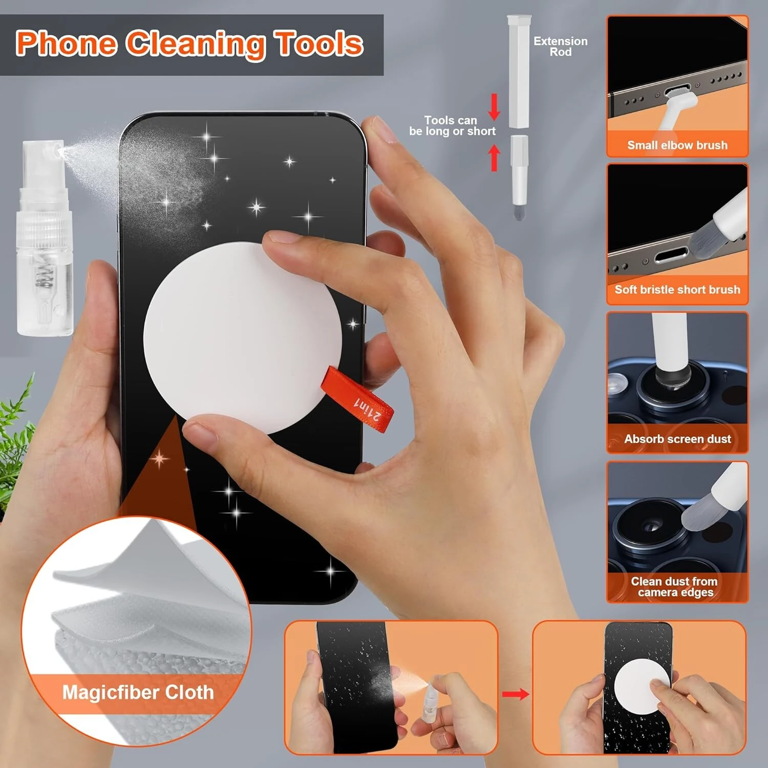 (image for) 21-in-1 Upgraded Electronic Keyboard Cleaning Kit with Mini Vacuum for Laptop, iPad, Phone, Camera, Earbud Cleaning Multifunctional Computer Screen Cleaning Brush Tools