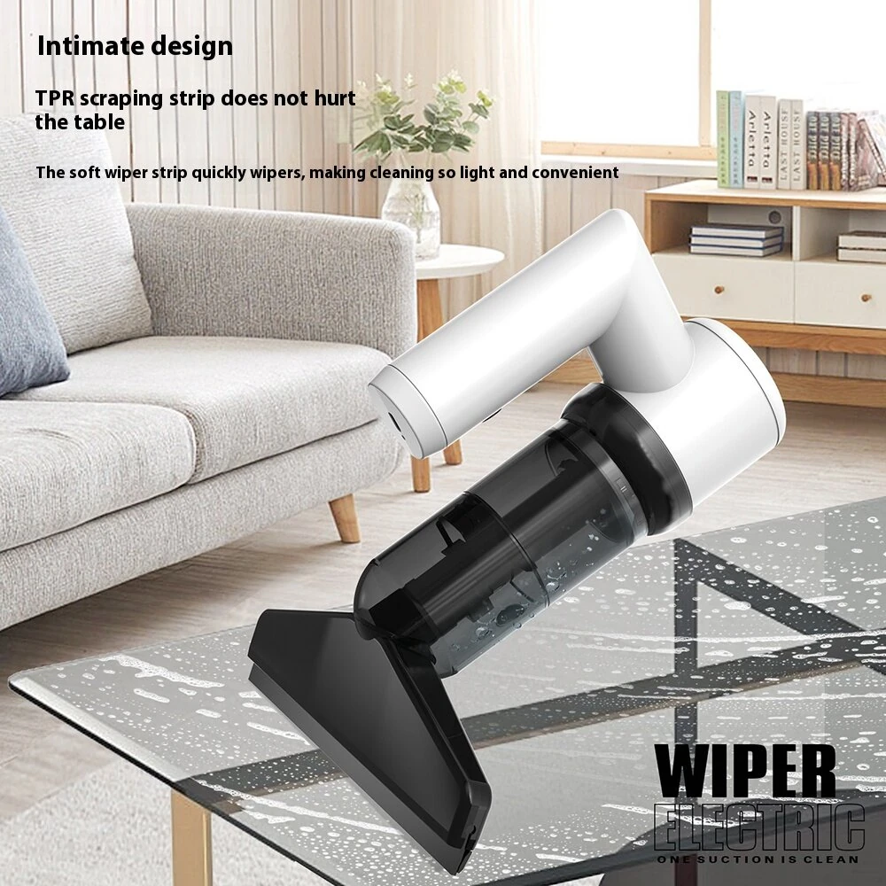 (image for) 5-IN-1 Window Cleaner Glass Scraper Wiper Strip Wireless Portable Handheld Powder Vacuum Cleaner Household Electric Scraper Glass Mirror Automatic Cleaning Suction Scraping