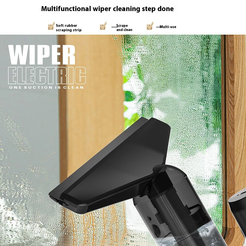 (image for) 5-IN-1 Window Cleaner Glass Scraper Wiper Strip Wireless Portable Handheld Powder Vacuum Cleaner Household Electric Scraper Glass Mirror Automatic Cleaning Suction Scraping