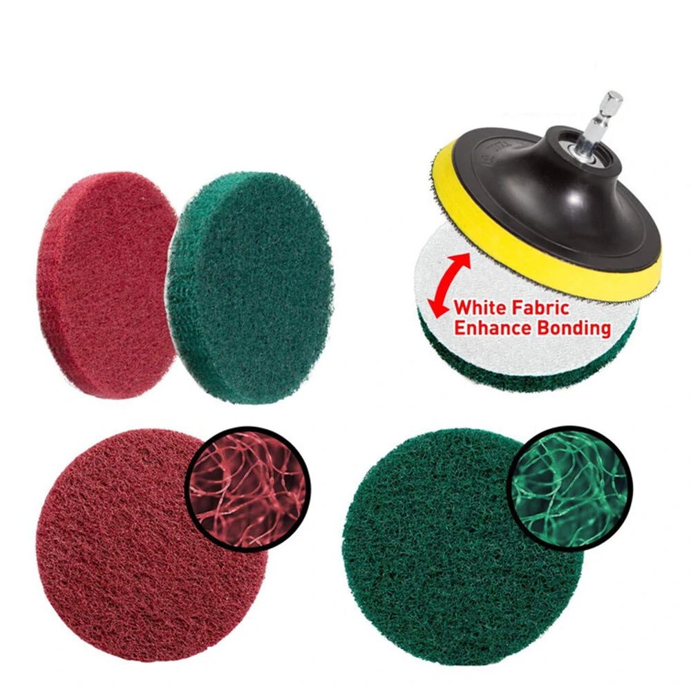 (image for) 7pc/set Attachable Electric Drill Brushes Scouring Pad For Cleaning Flooring Brick Pool Tile Ceramic Marble Grout Bathroom Car