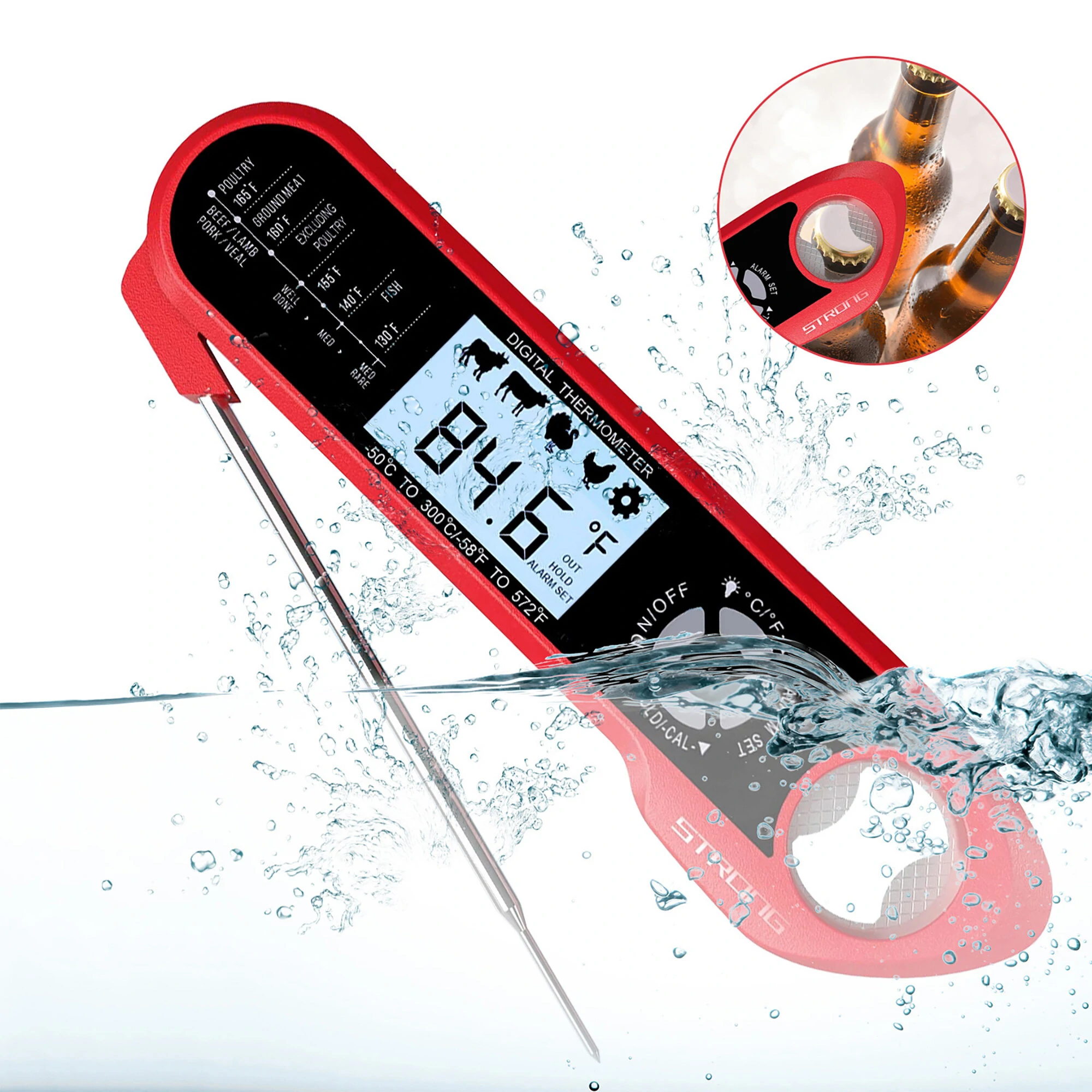 (image for) AGSIVO Dual Probes Fast Instant Read Digital Food Meat Thermometer Waterproof For BBQ Kitchen Cooking Grilling